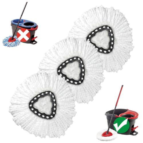 Mop Head Replacement, 3 Pack, Compatible for EasyWring 1-Tank System