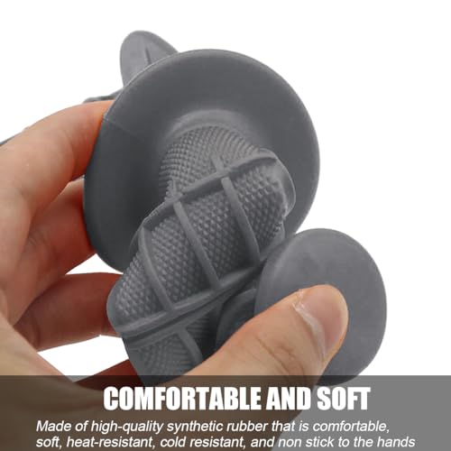 Image of BELOMI Motorcycle Hand Grips, 2PCS 7 /8 inch 22mm 24mm Non-Slip Soft Rubber Handlebars, Comfortable Motorbikes Handle Replacement Protection Accessories, Universal for Dirt Bike, Off Road, ATV(Gray)