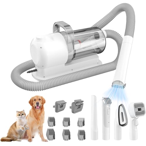 WQU Pet Grooming Vacuum, Dog Grooming Kit, Low Noise Dog Hair Vac...