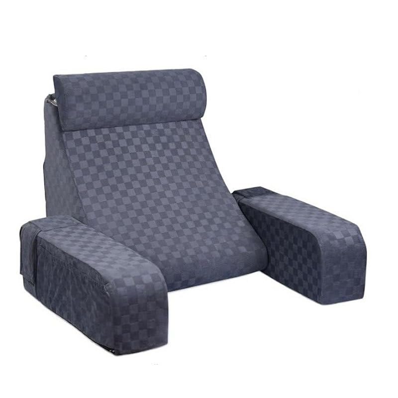 Ergonomisches Lesekissen, Rückenstützkissen mit Nackenkissen, Rückenkissen für Erwachsene zum Entspannen, Fernsehen, waschbarer Bezug,Grey-42 * 40 * 48cm