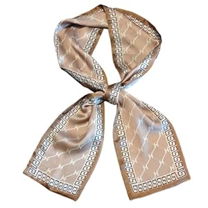 GIMIRO Satin Seidenschal Doppelschichten Blumen Latte Plaid