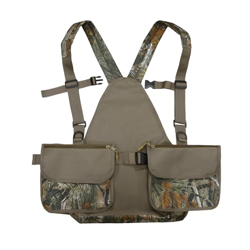 MDSTOP Upland Hunting Vest, Adjustable Tactical Vest with Game Pouch and Pockets, Upland Bird Strap Bag for Bird Hunting Pine Needle Camo