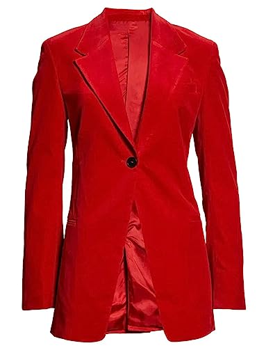 Blazer en velours pour femme : veste de costume élégante à un bouton