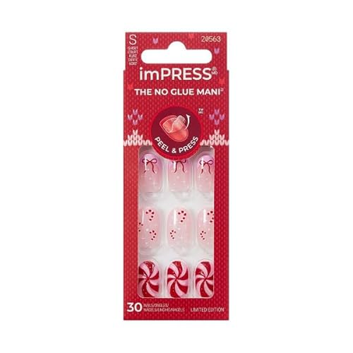 KISS imPRESS Holiday Press On Nails, ‘Be Merry’, Pink, Short