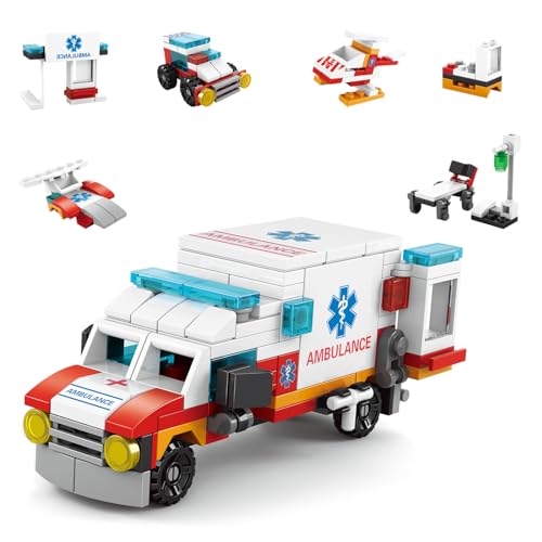 Vilbocr Urban Rescue Series Building Block Toys,Stacking Skill Training and Creative Thinking Cultivation? Building kit Toys Best Gift for Boys Aged 4-10… (City Ambulance)
