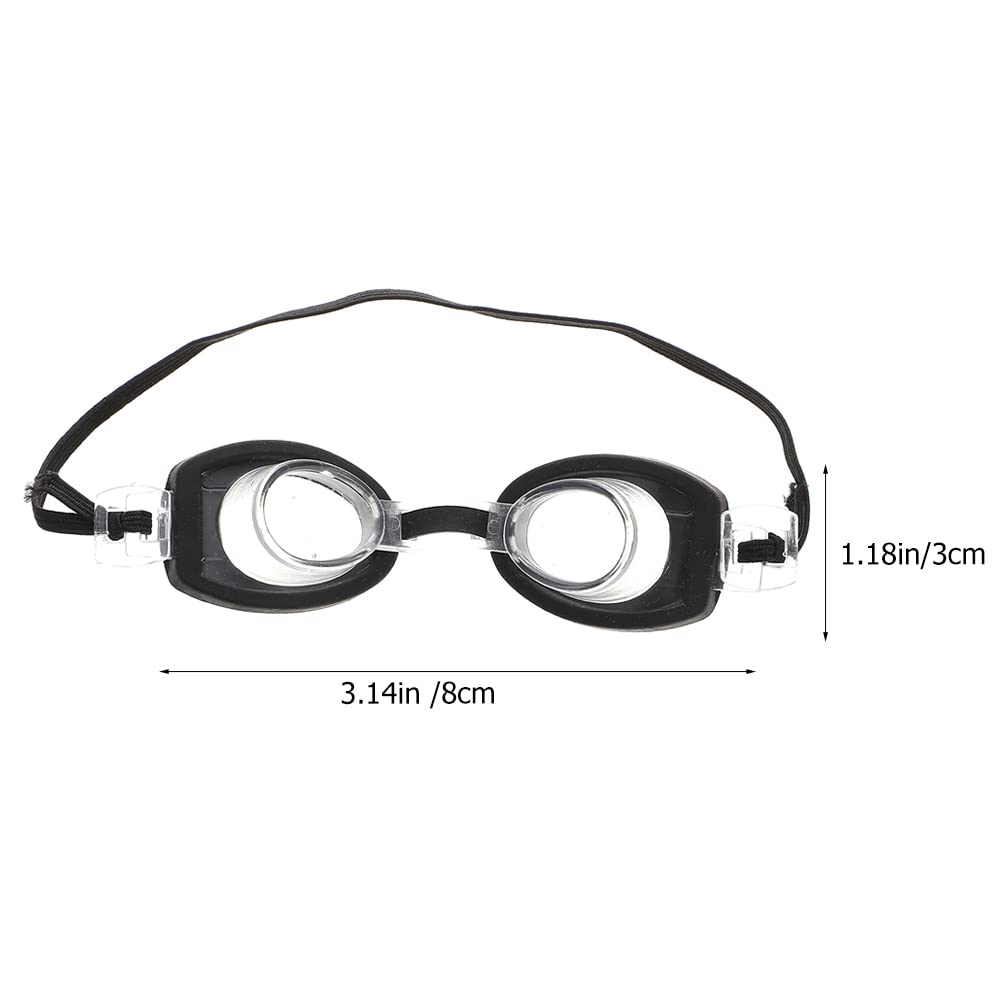 LOGOFUN 12Pcs Miniature Swimming Goggles Doll Swim Glasses Doll Summer Equipment (Black)