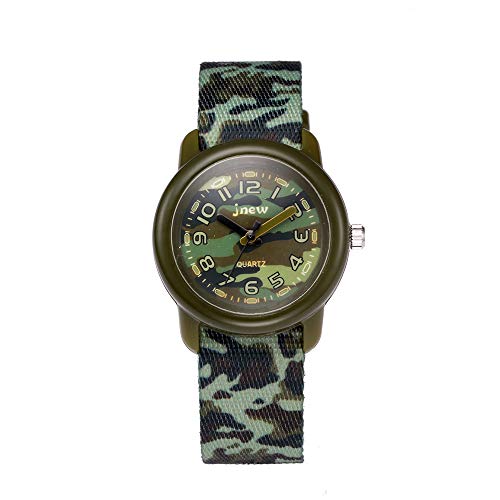 Boy's Kids Children Watch,3D Cute Cartoon Breathable Fabric Band Japanese-Quartz Wristwatches Time Teacher Gifts Watches for Kids Boys Toddlers (Camo Green)2