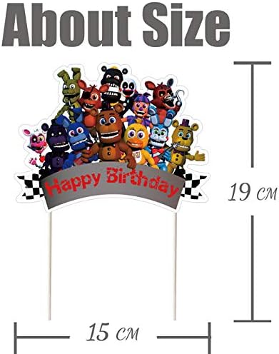 Miniatura 2 de Decoraciones para tartas Fnaf, decoración de pastel de feliz cumpleaños, decoraciones temáticas de pasteles para fiesta de cumpleaños, 1 unidad