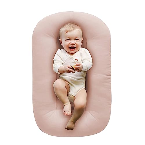 ベビーベッド ベッドインベッド 寝返り防止クッション 赤ちゃん 乳幼児用ベッド ベビーネスト 携帯型ベビーベッド ミニ 綿 コンパクト 軽量 ポータブル 新生児 赤ちゃん 転落防止 綿素材 洗濯可能 お出かけ 出産祝い (ピンク)