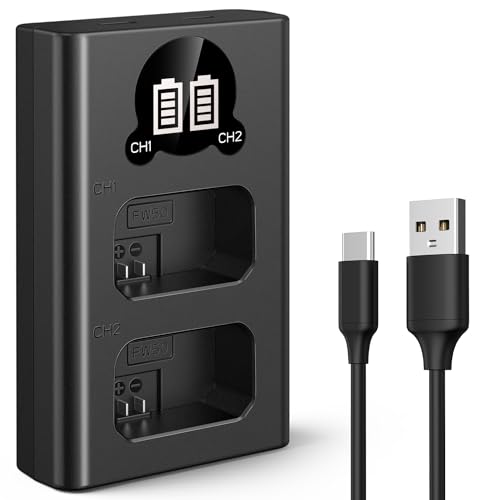 K&F CONCEPT NP-FW50 充電器 カメラ NP FW50 バッテリー チャージャー 電池残量表示 Sony対応 カメラ電池充電器 ソニーに対応 バッテリー充電器 Type-C USB