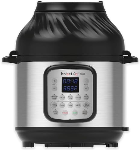 Instant Pot DUO CRISP + Air Fryer 8L, Acero inoxidable - Robot de cocina (11 funciones en 1: olla a...