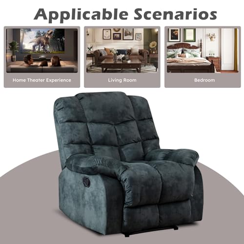 Sillón reclinable manual tela gris miniatura 6
