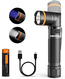 NICRON LED Torch USB Rechargeable Handheld 2 in 1 UV Flashlight, 1000 Lumens 4 Modes Powerful Torch, Waterproof IP65 Magnetic Base for Outdoor Urine Detector, Battery Included B75