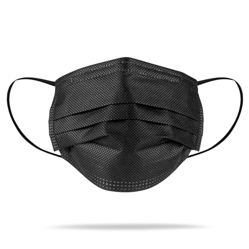 SS-Medical OP-Maske Typ IIR Schwarz, 100 Stück, 3-lagige Einwegmasken, CE-zertifiziertes Medizinprodukt, BFE 98%, atmungsaktiv & hautfreundlich