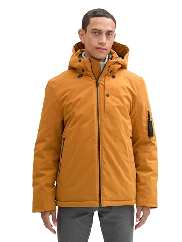 Tom Tailor Herren Gefütterte Jacke mit Abnehmbarer Kapuze,10821 - Peanut Butter Brown, XL – Ansicht 1