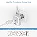 TESSAN Type E F Plug Adapter, Germany France Power Adapter with 3 USB Ports(1 USB C), 4 AC Outlets Travel Adaptor for US to Europe EU Spain Iceland Korea Greece Russia German French