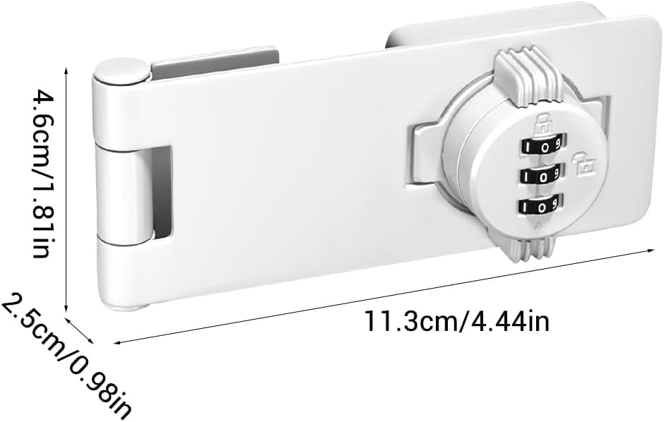 Cabinet Lockers, 1/2Pcs Keyless Cabinets Lock with 3 Digit Password Combination for Drawers Locker Small Doors Closets Refrigerators