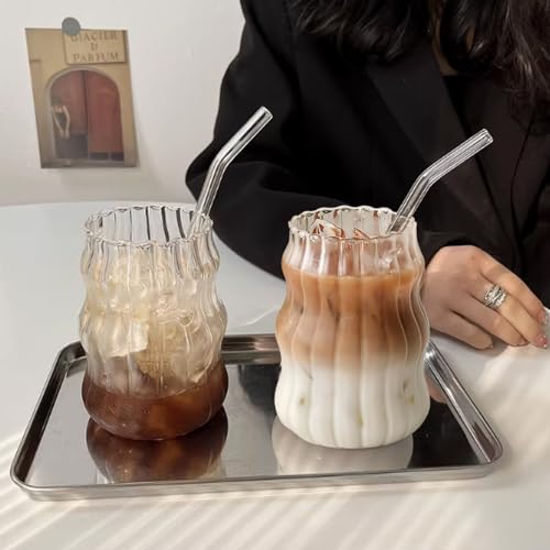 Tasse esthétique transparente pour café glacé et lait de boisson