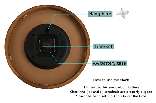 Kesin Wall Clock 12 Inch Black Wooden Wall Clocks Battery Operated Silent Non-Ticking Easy To Read Round Farmhouse Clock Home Decor For Kitchen, Living Room, Bedroom, Office #TOP4