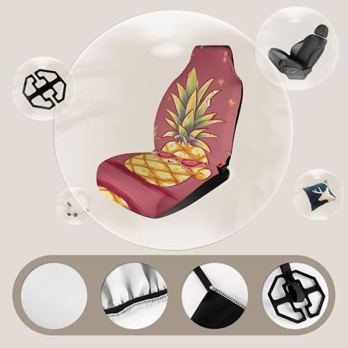 Couvre-siège auto imprimé ananas universel et extensible pour camionnette et SUV - 4