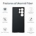 Sisyphy Aramid Fiber Case for Samsung Galaxy S25 Ultra 5G with Carbon Fiber Texture (Black 600D), Super Slim Protective Cover, Soft Touch Sturdy Durable Snap-on Back Cover