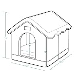 Jiupety Hundehütte Innen, S Größe Indoor Hundehütte für kleine Hunde und Katzen, Warme Höhle Schlafnest Bett für Katzen und Hunde, Braun
