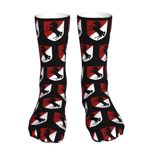 11th Armored Cavalry Regiment Casual Calf Socks for Men's - Cotton Crew Socks Breathable Sock