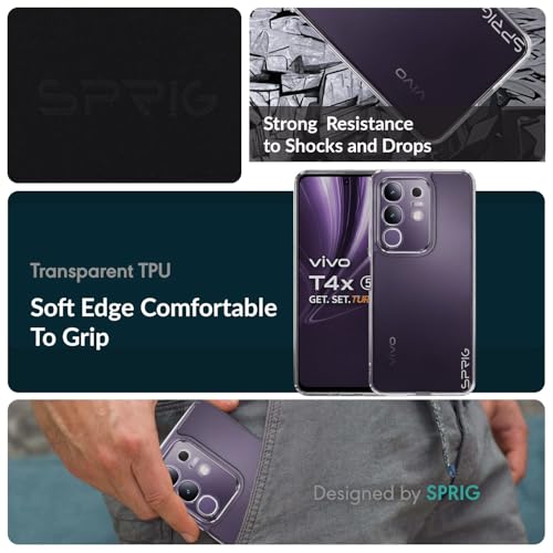 Image of SPRIG Compatible with IQOO Z10X TPU UV Grade Premium Transparent Back Cover Drop Tested Shock Proof Mobile Case for Men, Women, Boys and Girls with Camera Protection