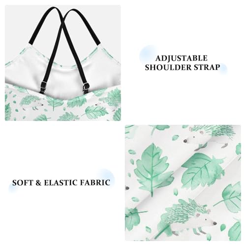 senya Girls Swimsuits One-Piece Swimwear Tie Bathing Suit Beach Summer Round Neck 5-6T Green Hedgehog Pattern3