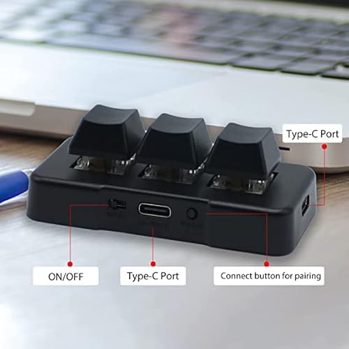 Pcsensor 3 Key Mini Keypad Wireless Usb 2 In 1 Mechanical Gaming Macro Keyboard Customized Programmable Osu Keypad With Rgb Led For Pc Gaming Osu Office Work Hid thumb #2