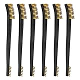 6 Pack Double-Ended Gun Cleaning Brushes Set, Brass Brush Gun Cleaning -Nylon Handle - All Purpose Cleaning Supplies Kit