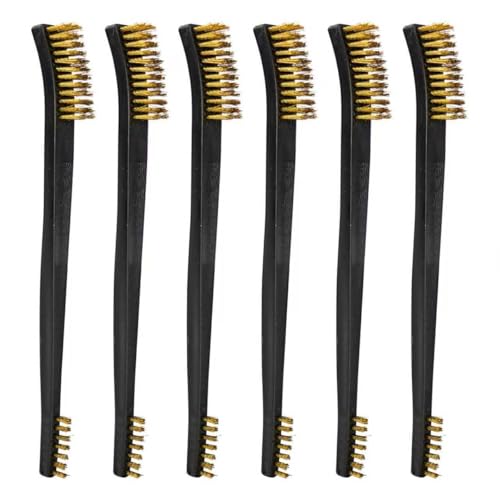 6 Pack Double-Ended Gun Cleaning Brushes Set, Brass Brush Gun