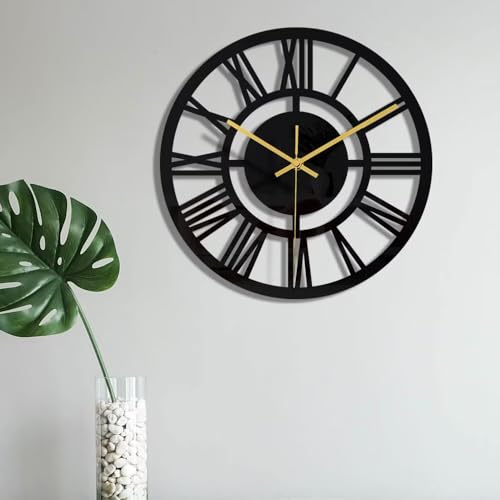 Reloj de pared moderno negro acrílico silencioso 12 in miniatura 2