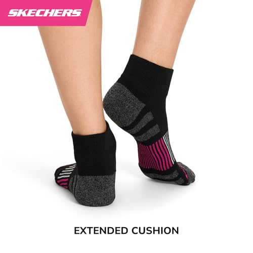 Image of Skechers Women's 8-pack Work Collection High Quarter Crew Socks, Extra Cushion & Mesh Ventilation