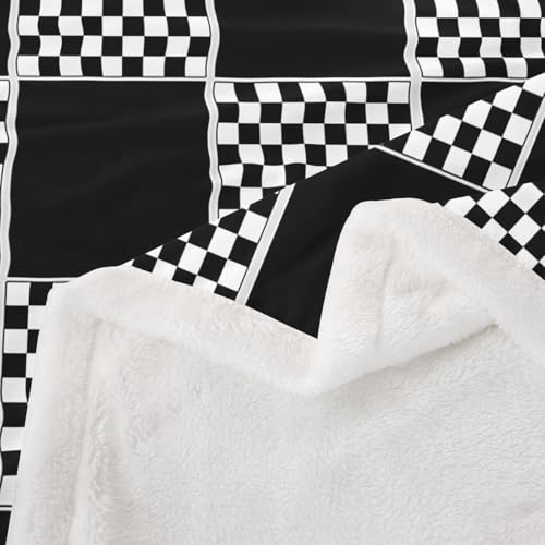 Image of Erosebridal Initial Letter C Sherpa Blanket Pink and White Checkered Fuzzy Plush Throw Cute Monogram Plaid Fleece Blanket for Kids Girls Women,Kawaii Gingham Grids Decor for Bed Couch 40 inchx50 inch
