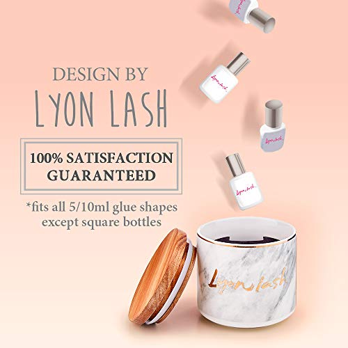Lyon Lash Glue Storage Container/Airtight Adhesive Holder for Eyelash Extension Glues, Hold 5 Adhesives, Sealed Jar/Tank/Box/Bottle, Eyelash Extension Supplies