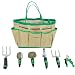 TrueFit Designs 7 Piece Garden Tool Set with Durable Cast Aluminum Heads plus Ergonomic Handles and Sizable Garden Tote Bag
