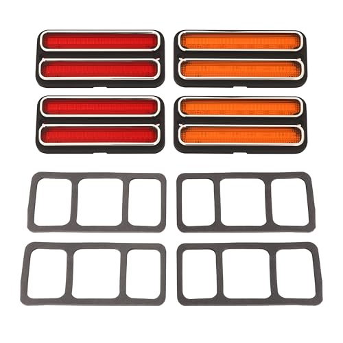 ALMULOO LED Side Marker Light Compatible with 1967-1972 Chevy Chevrolet C10 C20 K10 Blazer GMC C15 C1500 K15 K1500 Pickup Suburban G10 G20 Van Pair LED 4PCS Signal Marker Lamp Amber Lens & Red Lens