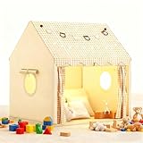 Kinder Spielzelt Zelt indoor, Kinderzelt Spielhaus mit LED Lichterkette Und Farbenfrohe Flagge, Lesezelt &Spielzimmer, Kinderspielhaus, Kinderzimmer Dekor für Jungen und Mädchen Kleinkinder 3-13 Jahre