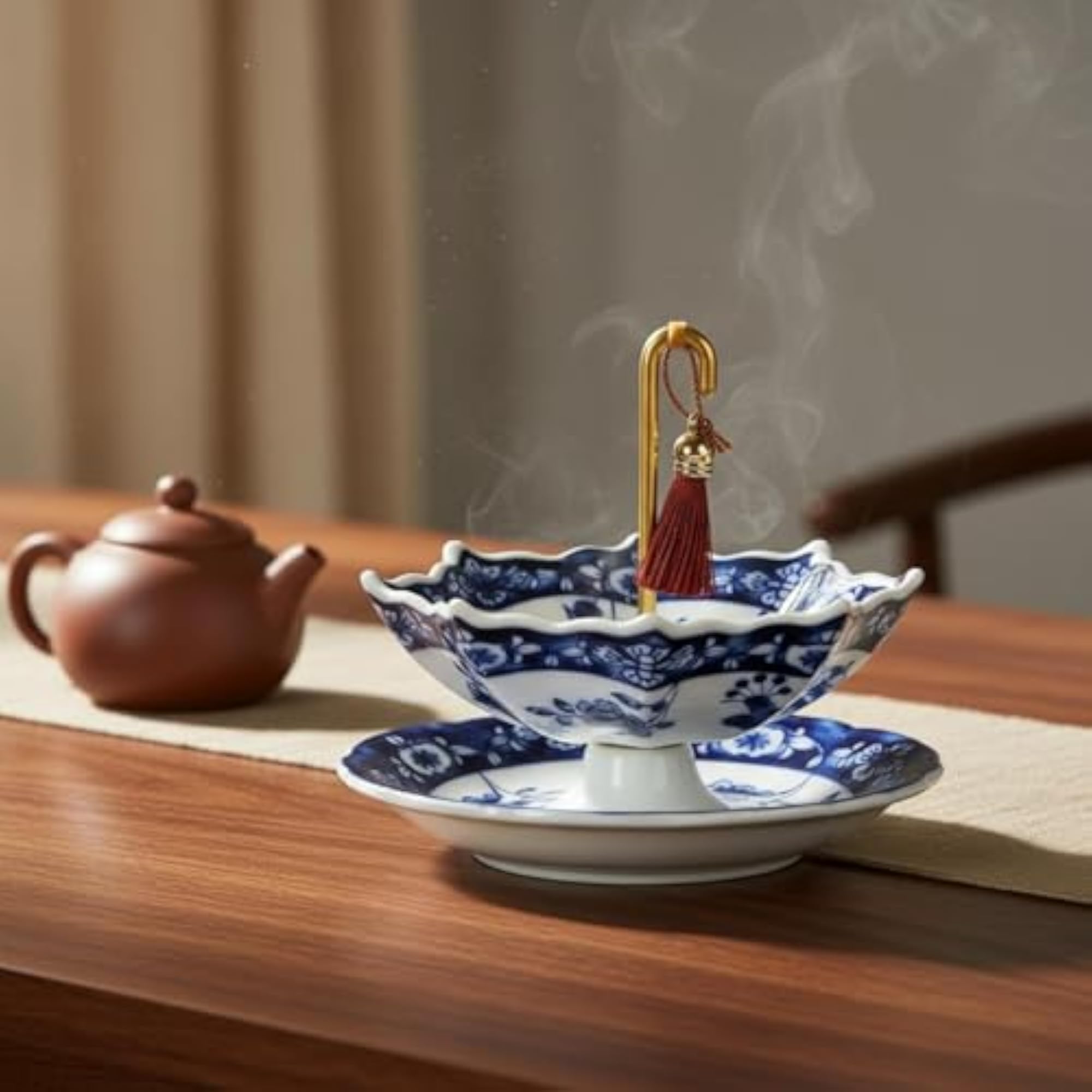 Creative Design Umbrella Shaped Tea Strainer, Decorative Porcelain