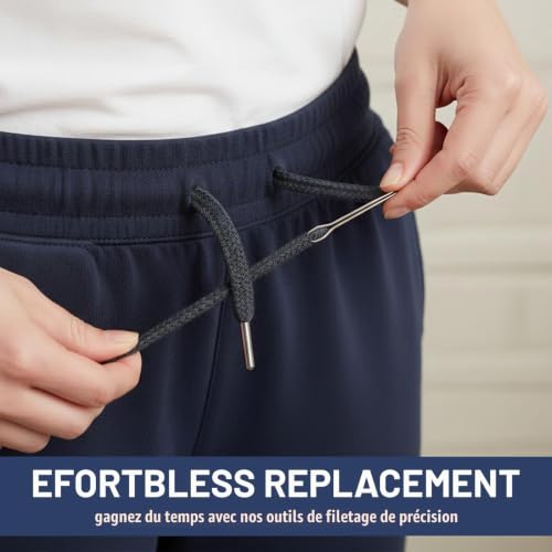 JYXNU Lot De 4 Cordon De Remplacement Avec Embout Métallique, Cordons Pour Pantalon De Jogging Et Sweat À Capuche 130cm, Cordon Solide Avec 2 pcs Clip Outil D’enfilage, Pour Sport Et Quotidien – vue 3