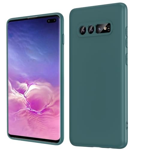 LeYi for Samsung-S10-Plus Case: [??? ??? ???] Samsung Galaxy S10+ Case Slim & Anti-Scratch Microfiber Lining, Samsung S10+ Case Full-Body Soft Silicone Cover Funda para S10+ Phone Case, Green