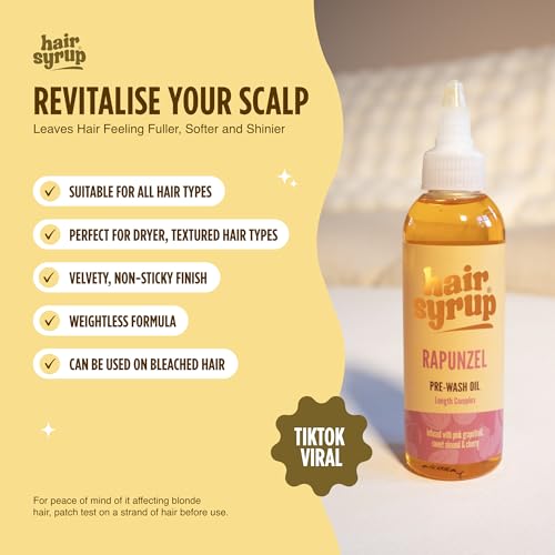 Hair Syrup | Rapunzel Pre-Wash Hair Oil | Infused with Pink Grapefruit, Sweet Almond & Cherry | Revitalise Your Scalp & Mind | Vegan | 100% Natural | 100ml - Image 4
