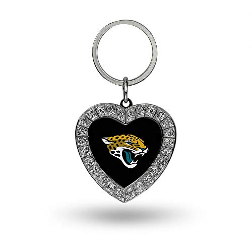 Image of Rico Industries NFL Football Rhinestone Heart Keychain - Great Accessory