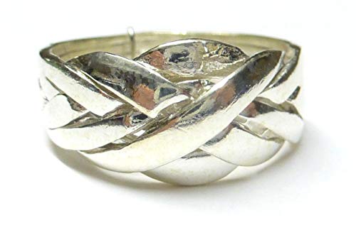 Bague en argent sterling puzzle taille 65 à 20,7 pour homme 4 compartiments cadeau bijoux unisexe Cover