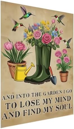 Garden Metal Sign – Vintage Tin Wall Decor with Inspirational Nature Theme, Rustic Yard Art for Outdoor, Patio, or Greenhouse, 8x12 Inch