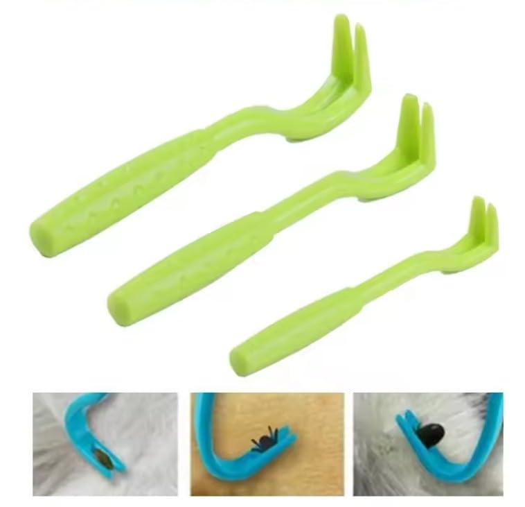 Générique *** Lot De 3 Crochets d' Extraction Tiques - Ensemble de 3 Pinces Tire-Tiques - Tailles S/M/L - pour Chiens, Chats, Chevaux ... 3 Pièces - Anti Tique