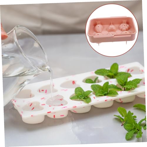 Molde reutilizable para cubitos de hielo con forma de fruta rosa miniatura 5