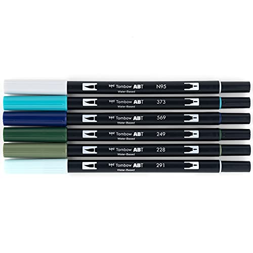 Image of Tombow 56227 Dual Brush Pen Art Markers, Wonderland, 6-Pack. Blendable, Brush and Fine Tip Markers, Portrait, 1 Count (Pack of 6)