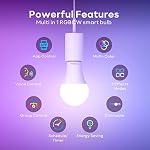 VOCOlinc Smart Light Bulb Works with Apple Homekit, Alexa, Google Home, Dimmable WiFi Smart Bulbs, 850 Lumens, E26 LED Smart Bulb 60 Watt Equivalent, A21, 2200K-7000K RGBW, 9.5W, 1 Pack